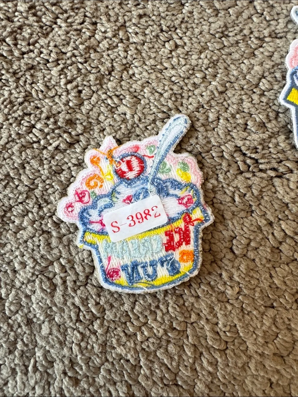 Ice Cream Fun Embroidered Patch - Yellow, Pink, Red